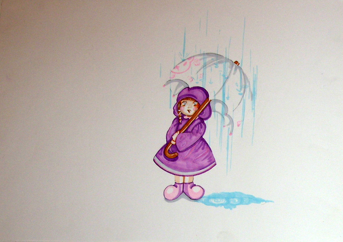 Kind unterm Regenschirm